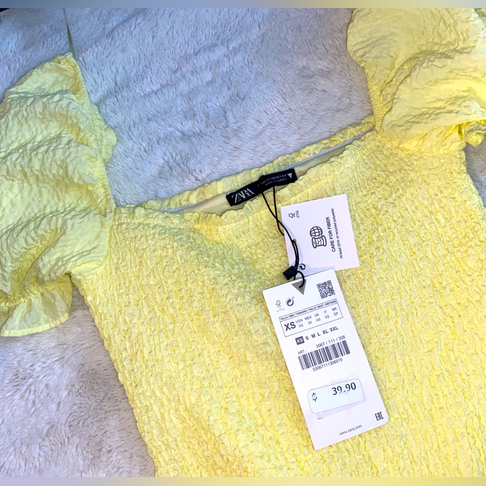 NWT ZARA yellow mini dress